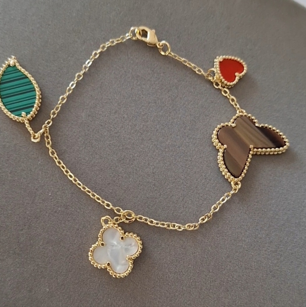 Butterfly Clover Flowers Bracelet